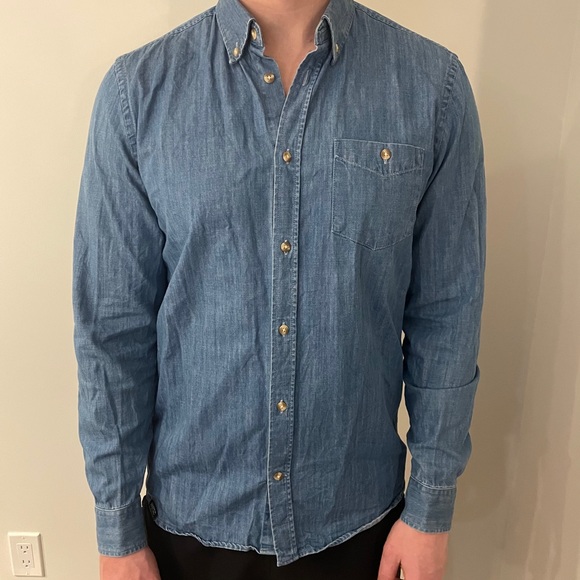 Mens denim button up - Picture 5 of 7